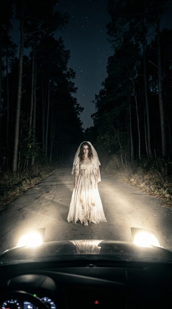 The Bride on the Forest Road: A Midnight Encounter 1000032797